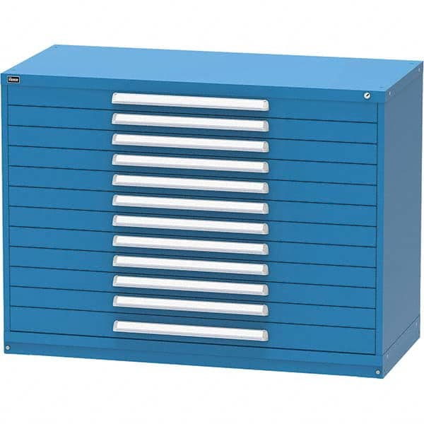 Vidmar - 12 Drawer, 45 Compartment Bright Blue Steel Modular Storage Cabinet - Americas Tooling