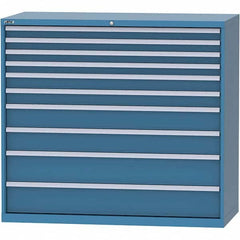 LISTA - 10 Drawer, 84 Compartment Bright Blue Steel Modular Storage Cabinet - Americas Tooling