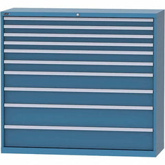 LISTA - 10 Drawer, 84 Compartment Bright Blue Steel Modular Storage Cabinet - Americas Tooling