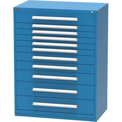 Vidmar - 11 Drawer, 45 Compartment Bright Blue Steel Modular Storage Cabinet - Americas Tooling