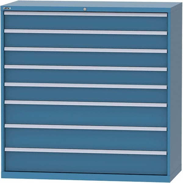 LISTA - 8 Drawer, 84 Compartment Bright Blue Steel Modular Storage Cabinet - Americas Tooling