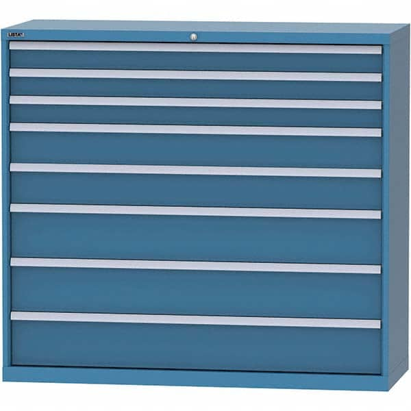 LISTA - 8 Drawer, 84 Compartment Bright Blue Steel Modular Storage Cabinet - Americas Tooling