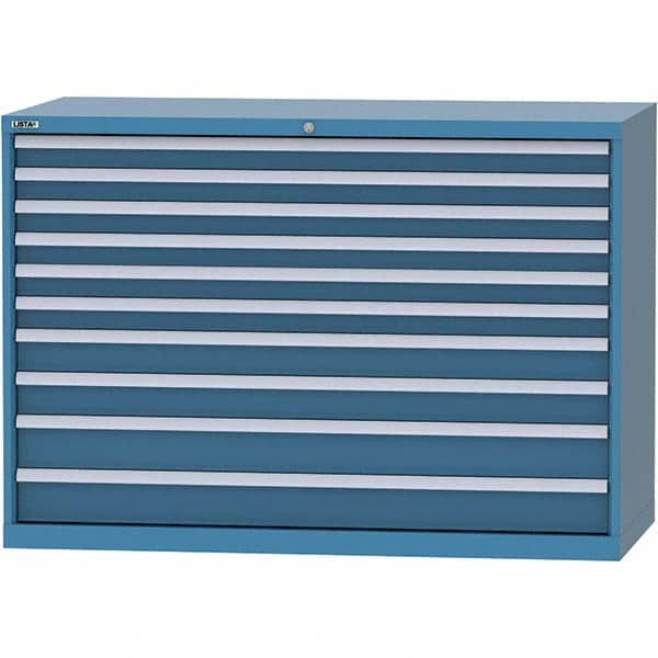 LISTA - 10 Drawer, 84 Compartment Bright Blue Steel Modular Storage Cabinet - Americas Tooling