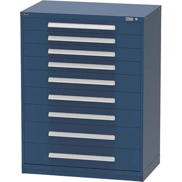 Vidmar - 9 Drawer Bright Blue Steel Modular Storage Cabinet - Americas Tooling