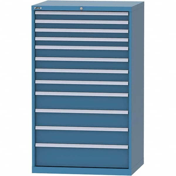 LISTA - 12 Drawer, 84 Compartment Bright Blue Steel Modular Storage Cabinet - Americas Tooling