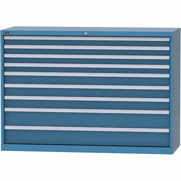 LISTA - 9 Drawer, 84 Compartment Bright Blue Steel Modular Storage Cabinet - Americas Tooling