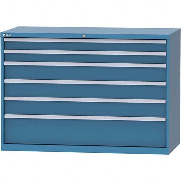 LISTA - 6 Drawer, 84 Compartment Bright Blue Steel Modular Storage Cabinet - Americas Tooling