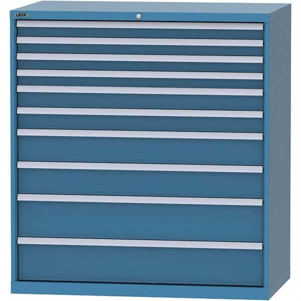 LISTA - 10 Drawer, 96 Compartment Bright Blue Steel Modular Storage Cabinet - Americas Tooling