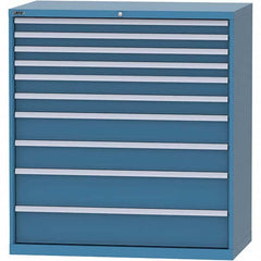 LISTA - 10 Drawer, 96 Compartment Bright Blue Steel Modular Storage Cabinet - Americas Tooling