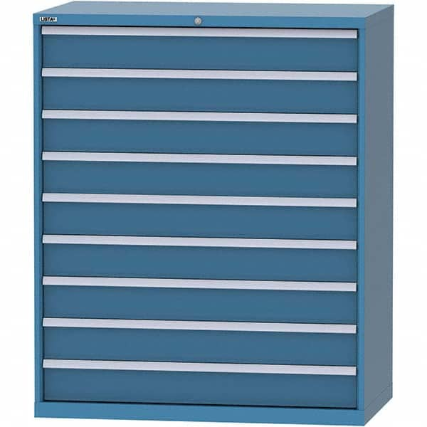 LISTA - 9 Drawer, 216 Compartment Bright Blue Steel Modular Storage Cabinet - Americas Tooling