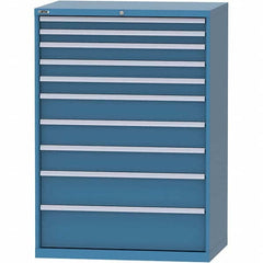 LISTA - 10 Drawer, 99 Compartment Bright Blue Steel Modular Storage Cabinet - Americas Tooling