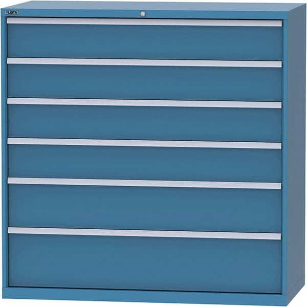 LISTA - 6 Drawer, 84 Compartment Bright Blue Steel Modular Storage Cabinet - Americas Tooling