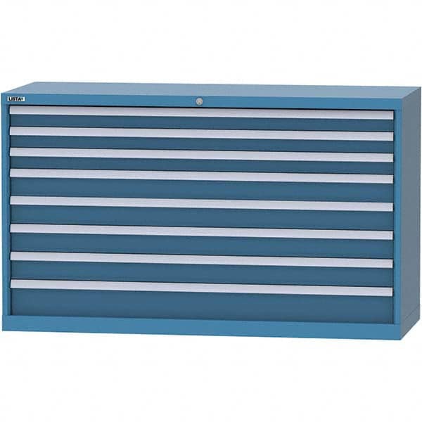 LISTA - 8 Drawer, 84 Compartment Bright Blue Steel Modular Storage Cabinet - Americas Tooling