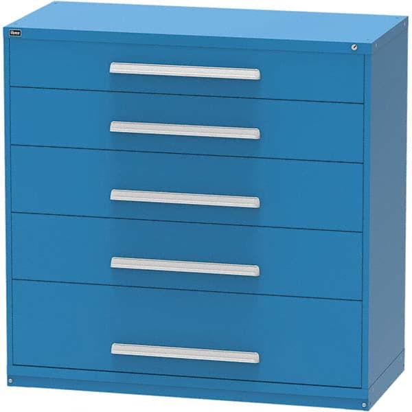 Vidmar - 5 Drawer, 45 Compartment Bright Blue Steel Modular Storage Cabinet - Americas Tooling