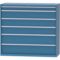 LISTA - 6 Drawer, 84 Compartment Bright Blue Steel Modular Storage Cabinet - Americas Tooling