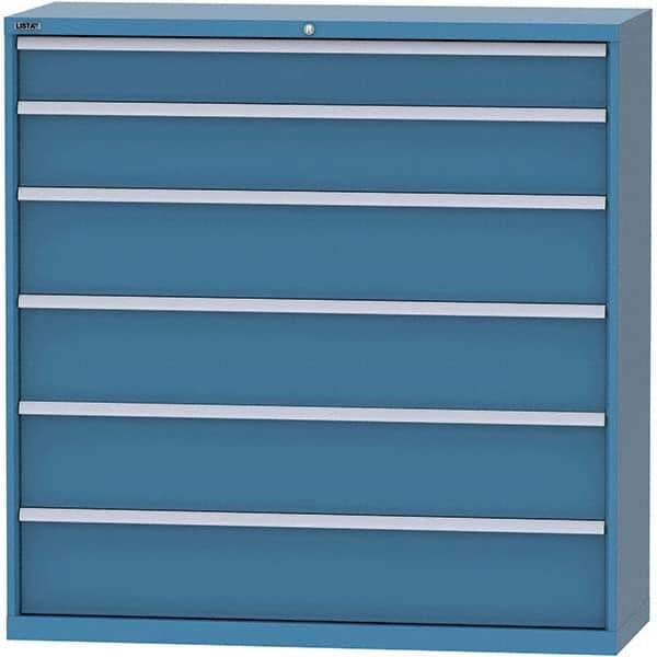 LISTA - 6 Drawer, 84 Compartment Bright Blue Steel Modular Storage Cabinet - Americas Tooling