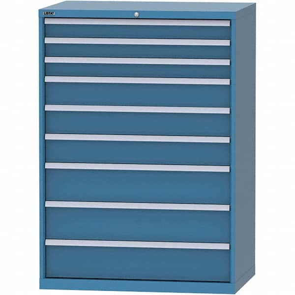 LISTA - 9 Drawer, 99 Compartment Bright Blue Steel Modular Storage Cabinet - Americas Tooling