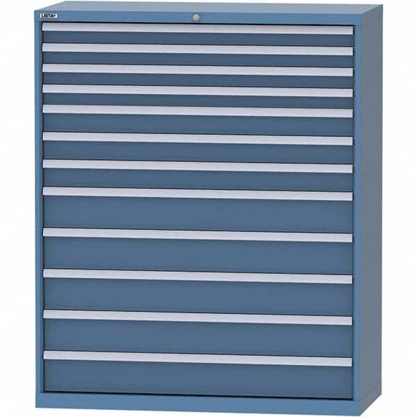 LISTA - 12 Drawer, 99 Compartment Bright Blue Steel Modular Storage Cabinet - Americas Tooling