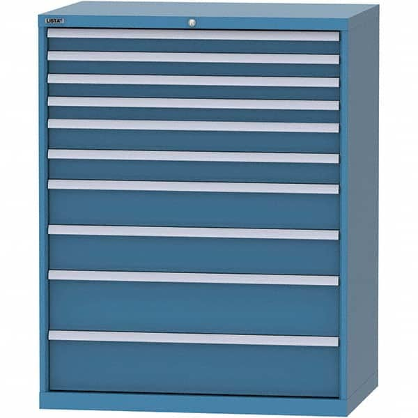 LISTA - 10 Drawer, 99 Compartment Bright Blue Steel Modular Storage Cabinet - Americas Tooling