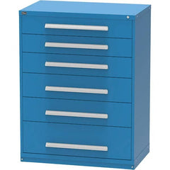 Vidmar - 6 Drawer, 45 Compartment Bright Blue Steel Modular Storage Cabinet - Americas Tooling