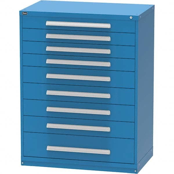 Vidmar - 9 Drawer, 45 Compartment Bright Blue Steel Modular Storage Cabinet - Americas Tooling