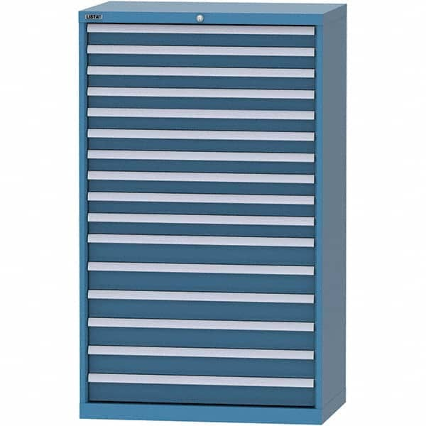 LISTA - 16 Drawer, 84 Compartment Bright Blue Steel Modular Storage Cabinet - Americas Tooling