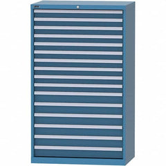 LISTA - 16 Drawer, 84 Compartment Bright Blue Steel Modular Storage Cabinet - Americas Tooling