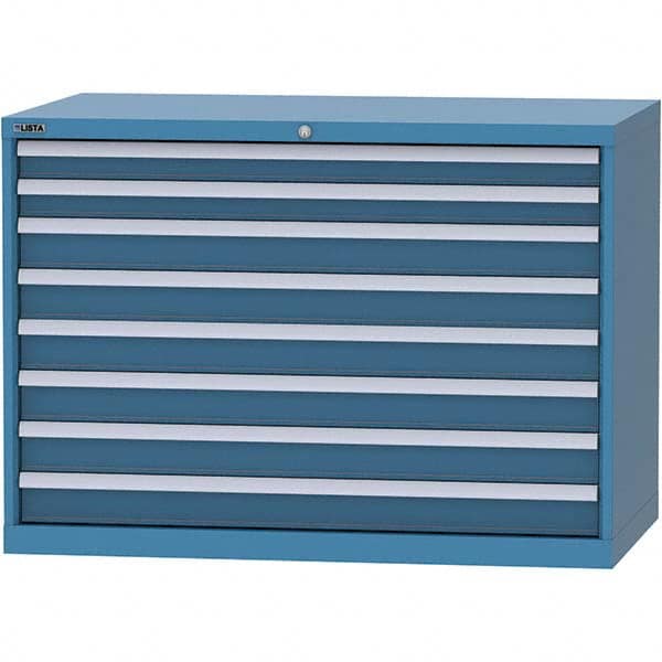 LISTA - 8 Drawer, 99 Compartment Bright Blue Steel Modular Storage Cabinet - Americas Tooling