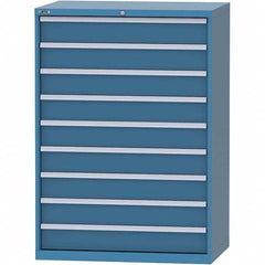 LISTA - 9 Drawer, 99 Compartment Bright Blue Steel Modular Storage Cabinet - Americas Tooling