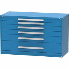 Vidmar - 6 Drawer, 45 Compartment Bright Blue Steel Modular Storage Cabinet - Americas Tooling