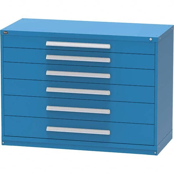 Vidmar - 6 Drawer, 45 Compartment Bright Blue Steel Modular Storage Cabinet - Americas Tooling