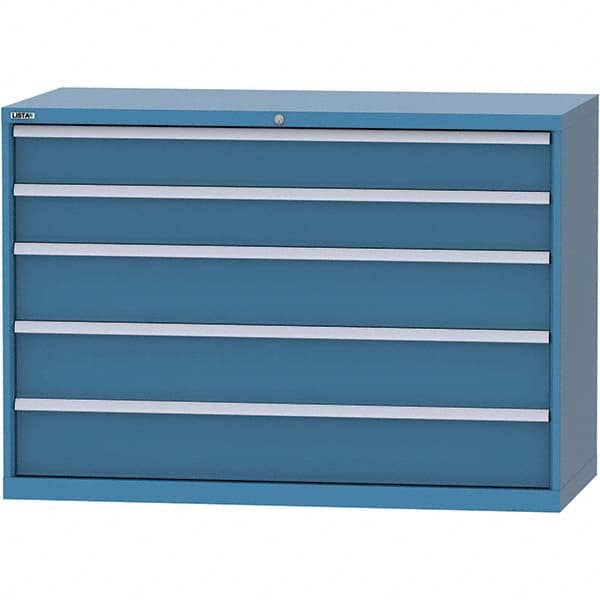 LISTA - 5 Drawer, 84 Compartment Bright Blue Steel Modular Storage Cabinet - Americas Tooling