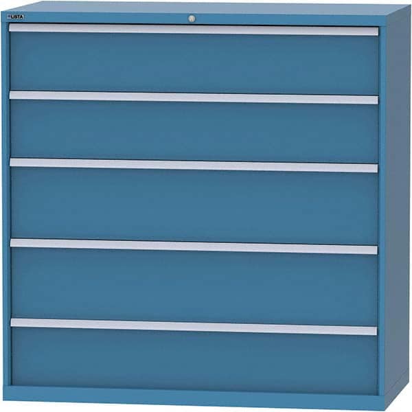 LISTA - 5 Drawer, 84 Compartment Bright Blue Steel Modular Storage Cabinet - Americas Tooling