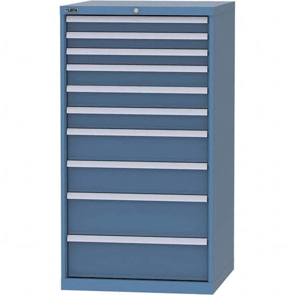 LISTA - 10 Drawer, 45 Compartment Bright Blue Steel Modular Storage Cabinet - Americas Tooling