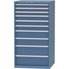 LISTA - 10 Drawer, 45 Compartment Bright Blue Steel Modular Storage Cabinet - Americas Tooling