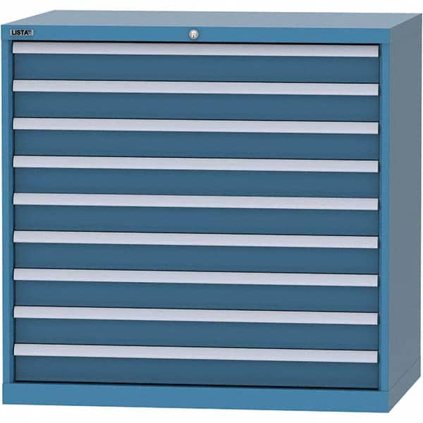 LISTA - 9 Drawer, 99 Compartment Bright Blue Steel Modular Storage Cabinet - Americas Tooling