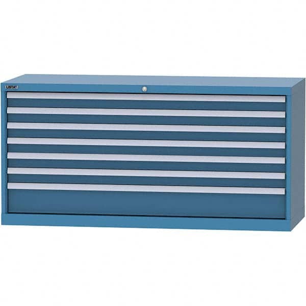 LISTA - 7 Drawer, 84 Compartment Bright Blue Steel Modular Storage Cabinet - Americas Tooling