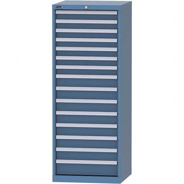 LISTA - 16 Drawer, 84 Compartment Bright Blue Steel Modular Storage Cabinet - Americas Tooling