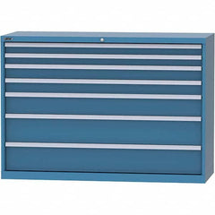 LISTA - 7 Drawer, 84 Compartment Bright Blue Steel Modular Storage Cabinet - Americas Tooling