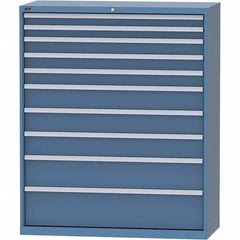 LISTA - 10 Drawer, 99 Compartment Bright Blue Steel Modular Storage Cabinet - Americas Tooling