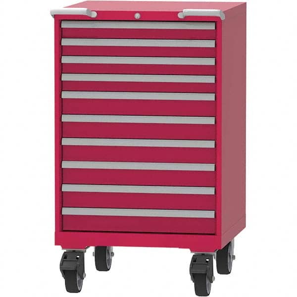 LISTA - 10 Drawer, 45 Compartment Red Steel Modular Storage Cabinet - Americas Tooling