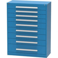 Vidmar - 9 Drawer, 45 Compartment Bright Blue Steel Modular Storage Cabinet - Americas Tooling