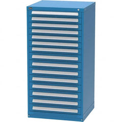 Vidmar - 15 Drawer Bright Blue Steel Modular Storage Cabinet - Americas Tooling