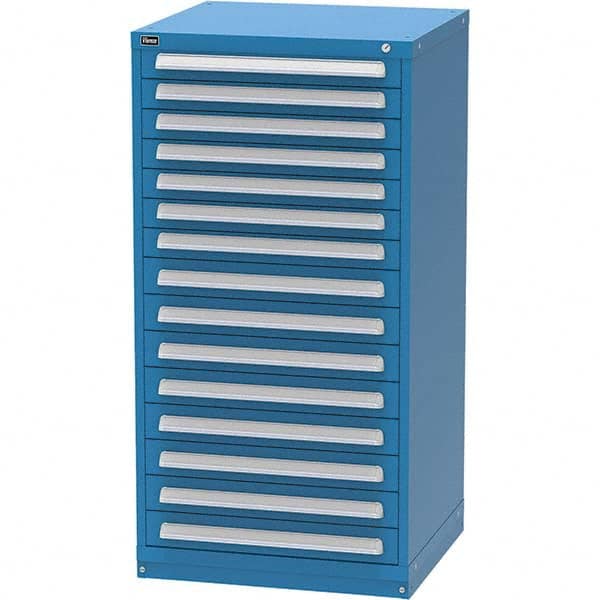 Vidmar - 15 Drawer, 344 Compartment Bright Blue Steel Modular Storage Cabinet - Americas Tooling