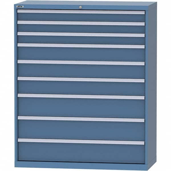 LISTA - 9 Drawer, 99 Compartment Bright Blue Steel Modular Storage Cabinet - Americas Tooling