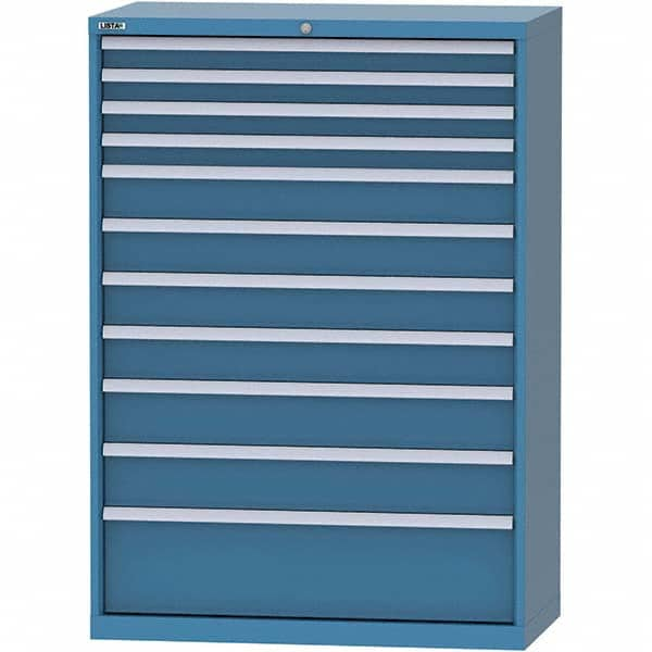 LISTA - 11 Drawer, 84 Compartment Bright Blue Steel Modular Storage Cabinet - Americas Tooling