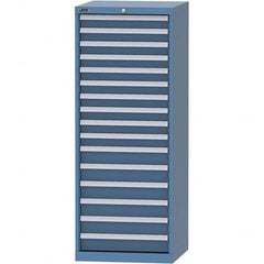 LISTA - 16 Drawer, 84 Compartment Bright Blue Steel Modular Storage Cabinet - Americas Tooling