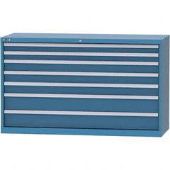 LISTA - 7 Drawer, 84 Compartment Bright Blue Steel Modular Storage Cabinet - Americas Tooling