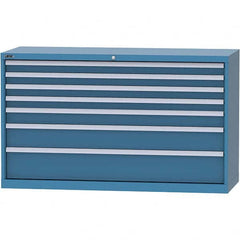 LISTA - 7 Drawer, 84 Compartment Bright Blue Steel Modular Storage Cabinet - Americas Tooling