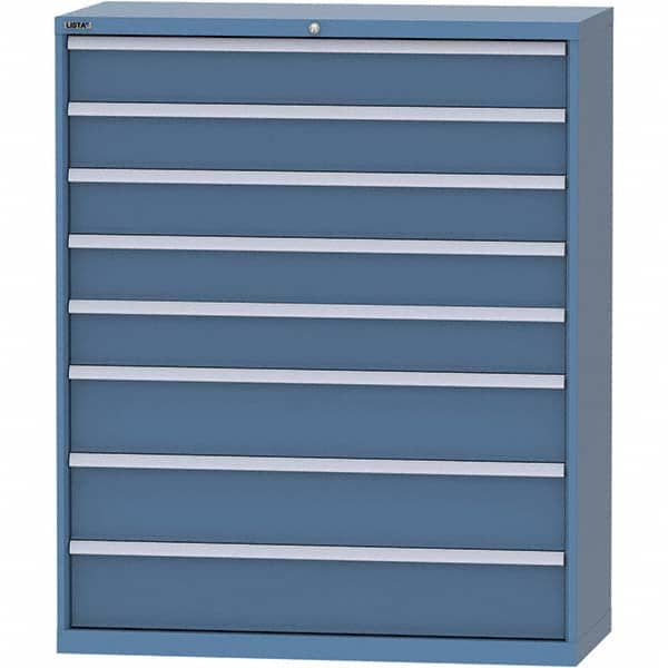 LISTA - 8 Drawer, 99 Compartment Bright Blue Steel Modular Storage Cabinet - Americas Tooling